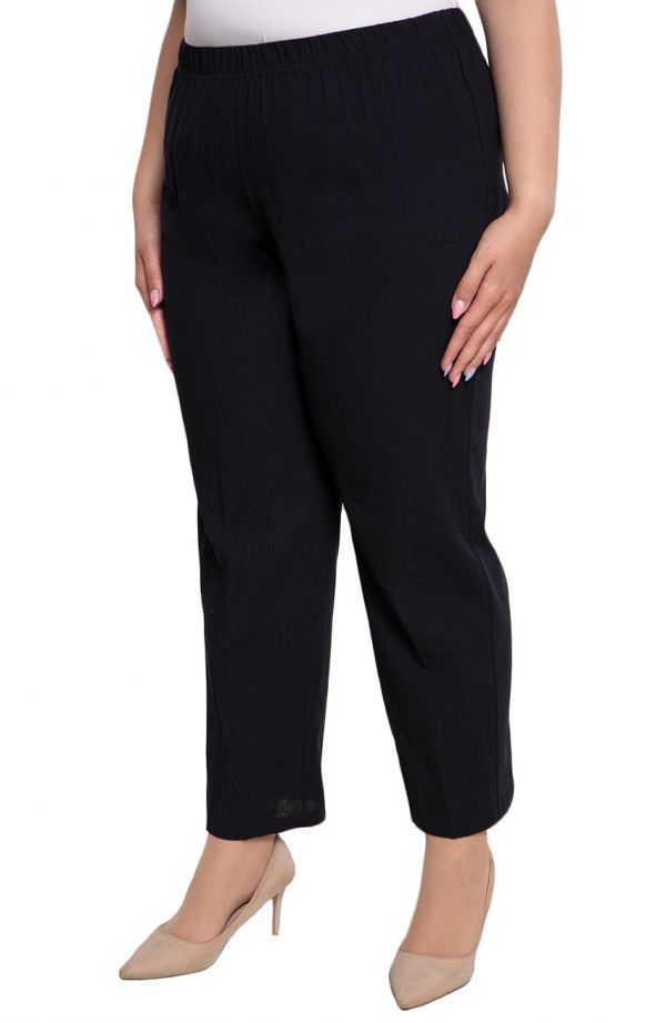 Bawełniane spodnie plus size w czarnym kolorze