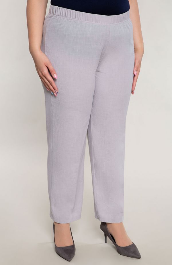 Bawełniane spodnie plus size w szarym kolorze