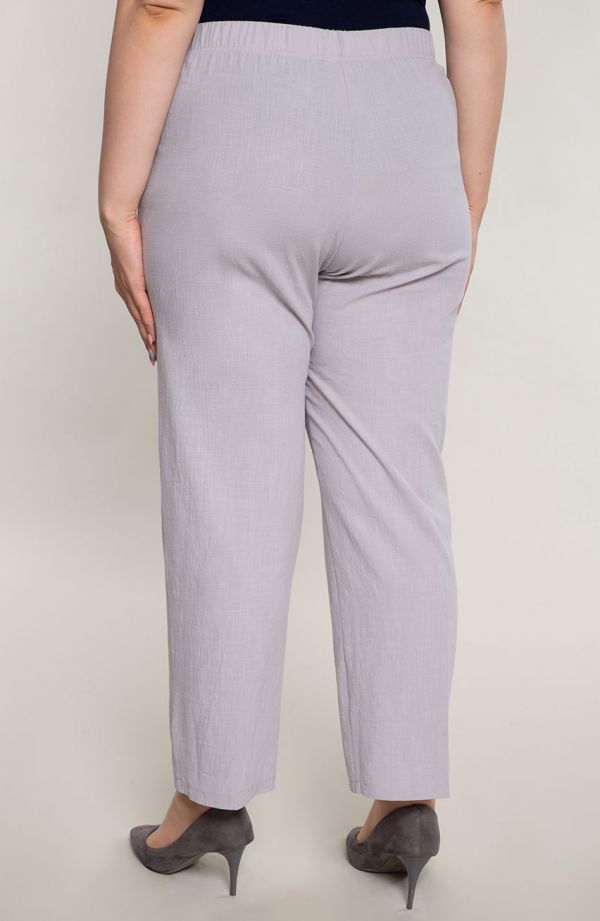 Bawełniane spodnie plus size w szarym kolorze