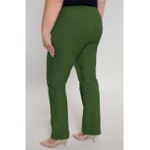 Dłuższe proste spodnie w kolorze oliwki